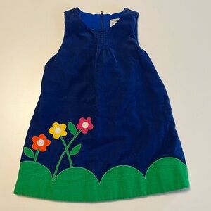Florence Eiseman Corduroy Floral Smock Jumper Tie Back Dress | 4T